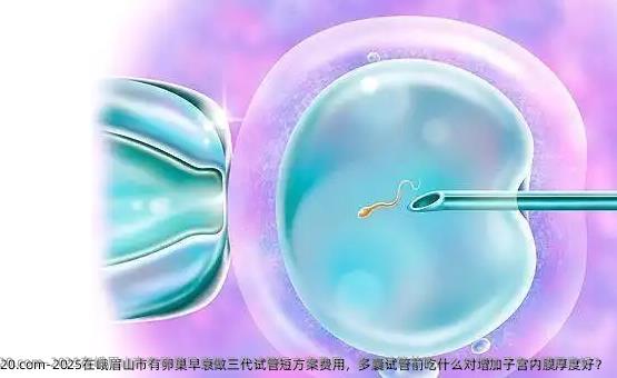 2025在峨眉山市有卵巢早衰做三代试管短方案费用，多囊试管前吃什么对增加子宫内膜厚度好？