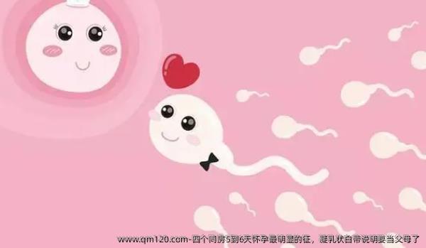四个同房5到6天怀孕最明显的征，凝乳状白带说明要当父母了
